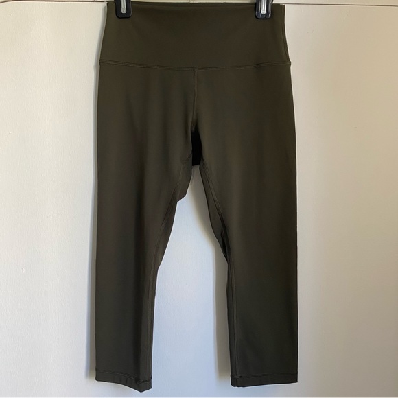 NWOT Lululemon Wunder Under Crop Hi-Rise Full-On Luxtreme Leggings Dark olive 8 - Picture 2 of 4